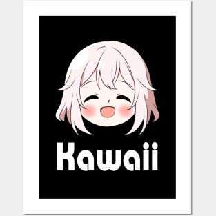 Cute Smiling Anime Emoji Kawaii - Anime Shirt Posters and Art